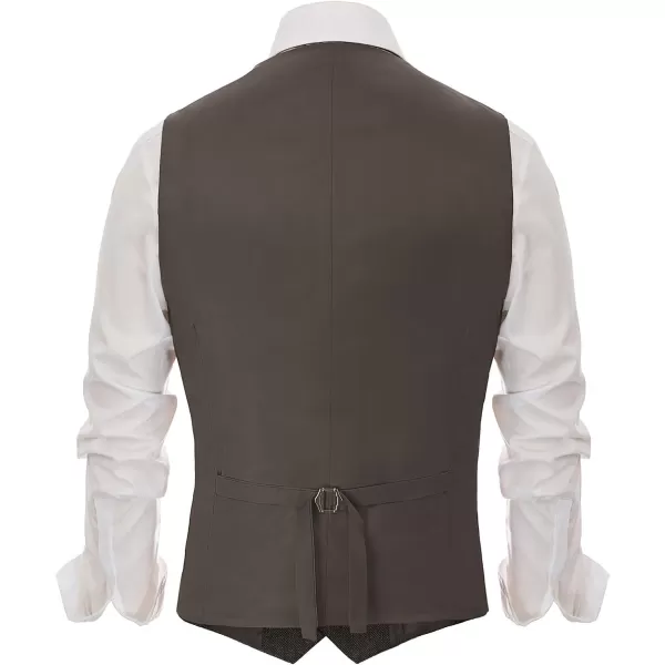 PAUL JONES Mens Western Herringbone Suit Vest Tweed Wool Blend Slim Fit Waistcoat