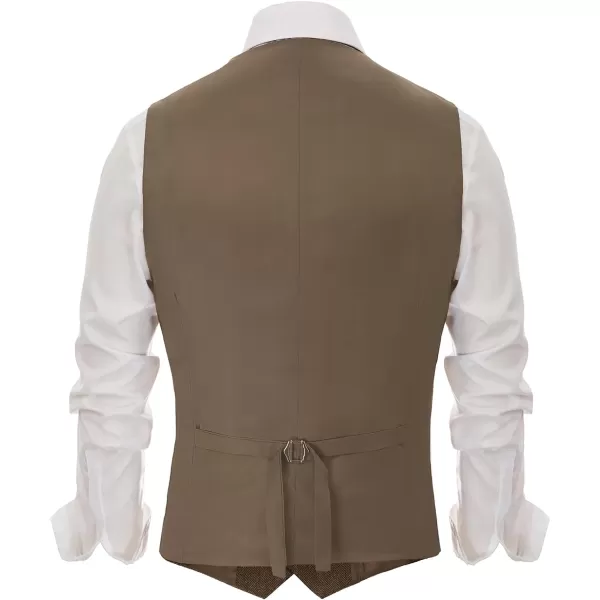 PAUL JONES Mens Western Herringbone Suit Vest Tweed Wool Blend Slim Fit Waistcoat
