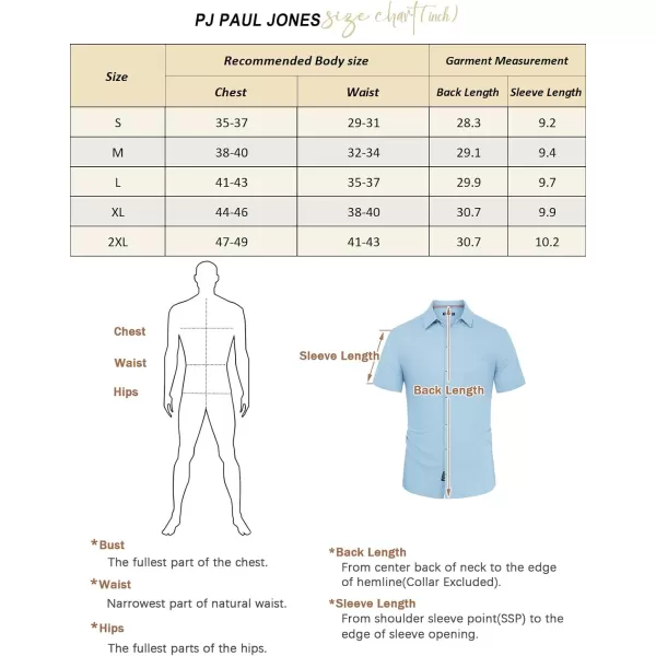 PJ PAUL JONES Men Cotton Linen Shirt Casual Short Sleeve Button Down Shirts Summer Beach Shirt Vacation Shirt with Pocket