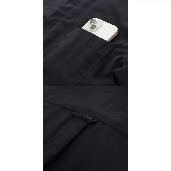 PJ PAUL JONES Men Cotton Linen Shirt Casual Short Sleeve Button Down Shirts Summer Beach Shirt Vacation Shirt with Pocket