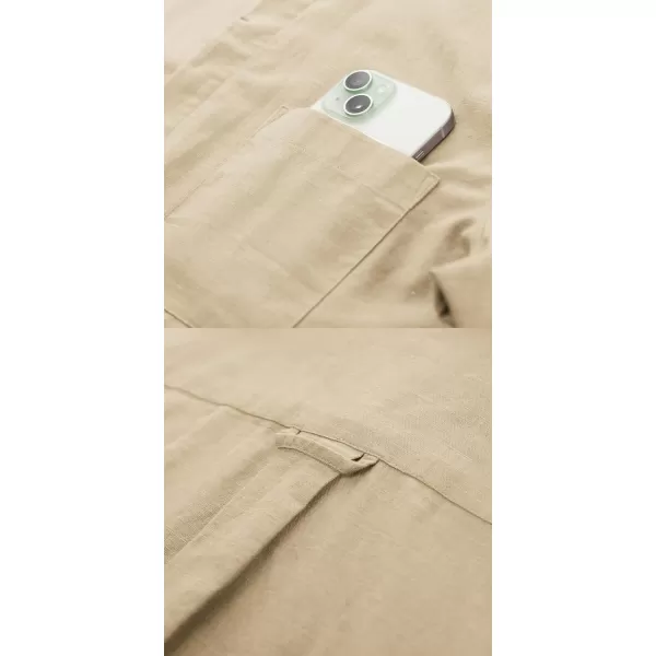 PJ PAUL JONES Men Cotton Linen Shirt Casual Short Sleeve Button Down Shirts Summer Beach Shirt Vacation Shirt with Pocket