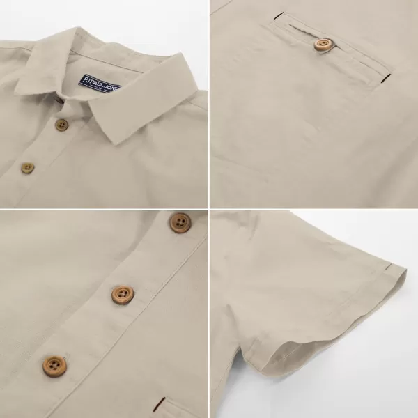 PJ PAUL JONES Men Cotton Linen Shirt Casual Short Sleeve Hippie Shirts Summer Beach Shirt Vacation Shirt with Pocket