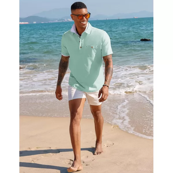 PJ PAUL JONES Men Cotton Linen Shirt Casual Short Sleeve Hippie Shirts Summer Beach Shirt Vacation Shirt with Pocket