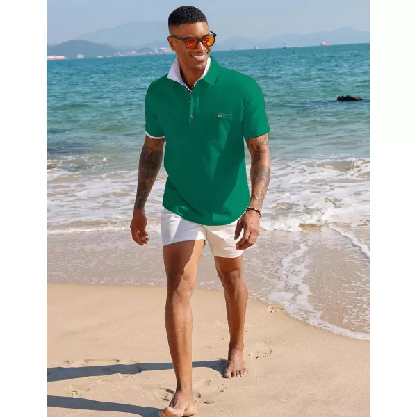 PJ PAUL JONES Men Cotton Linen Shirt Casual Short Sleeve Hippie Shirts Summer Beach Shirt Vacation Shirt with Pocket