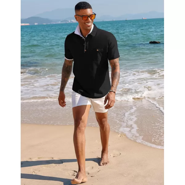 PJ PAUL JONES Men Cotton Linen Shirt Casual Short Sleeve Hippie Shirts Summer Beach Shirt Vacation Shirt with Pocket