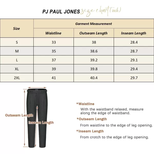 PJ PAUL JONES Men Vintage Tweed Pants Herringbone Pleated Suit Trousers
