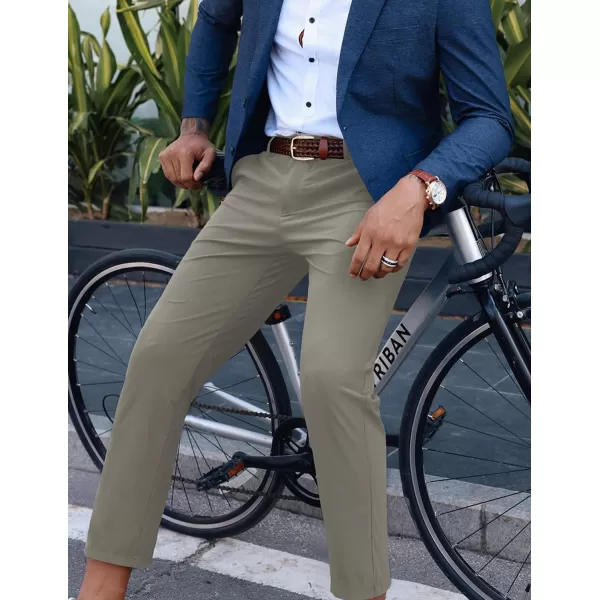 PJ PAUL JONES Men's 4 Way Stretch Golf Pants Casual Cropped Slim Fit Lightweight Pants Business Dress Pant Trousers