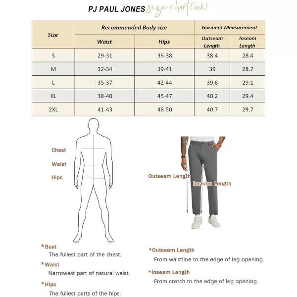 PJ PAUL JONES Men's 4 Way Stretch Golf Pants Casual Cropped Slim Fit Lightweight Pants Business Dress Pant Trousers