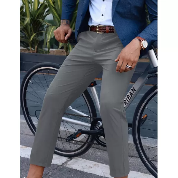PJ PAUL JONES Men's 4 Way Stretch Golf Pants Casual Cropped Slim Fit Lightweight Pants Business Dress Pant Trousers