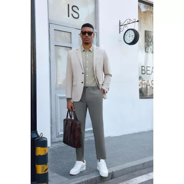 PJ PAUL JONES Men's 4 Way Stretch Golf Pants Casual Cropped Slim Fit Lightweight Pants Business Dress Pant Trousers