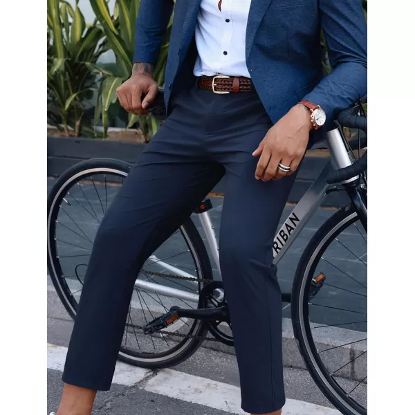 PJ PAUL JONES Men's 4 Way Stretch Golf Pants Casual Cropped Slim Fit Lightweight Pants Business Dress Pant Trousers