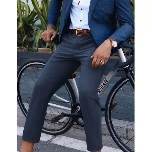 PJ PAUL JONES Men's 4 Way Stretch Golf Pants Casual Cropped Slim Fit Lightweight Pants Business Dress Pant Trousers