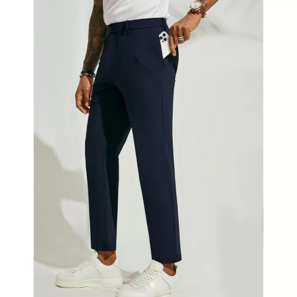 PJ PAUL JONES Men's 4 Way Stretch Golf Pants Casual Cropped Slim Fit Lightweight Pants Business Dress Pant Trousers
