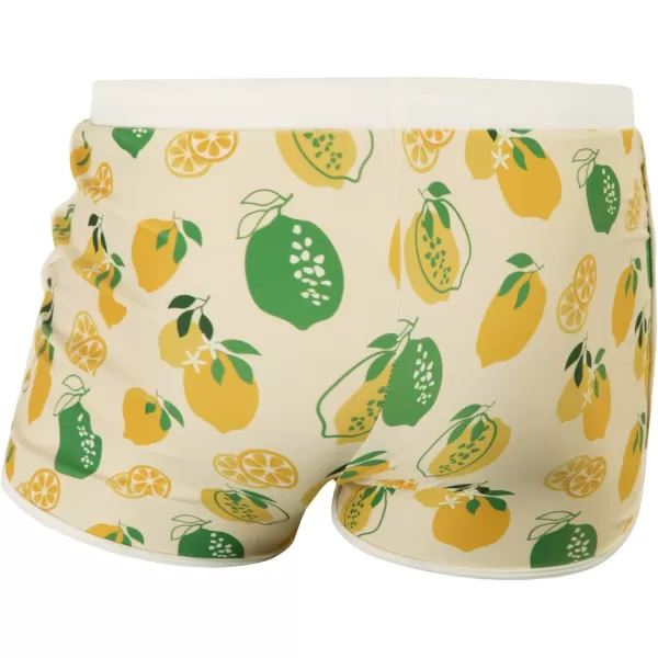 PJ PAUL JONES Men's 50s Vintage Tropical Print Swim Brief Square Leg Contrast Swimwear Swimsuit