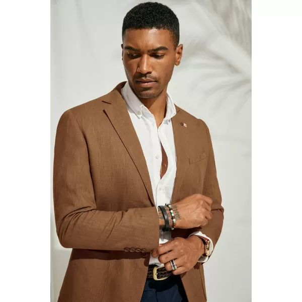 PJ PAUL JONES Mens Blazer Casual Cotton-Linen Sport Coat Lightweight 2 Button Unlined Suit Jackets