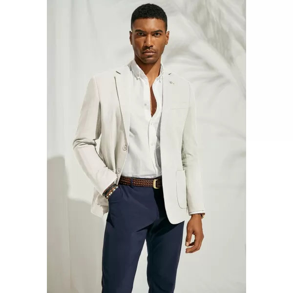PJ PAUL JONES Mens Blazer Casual Cotton-Linen Sport Coat Lightweight 2 Button Unlined Suit Jackets