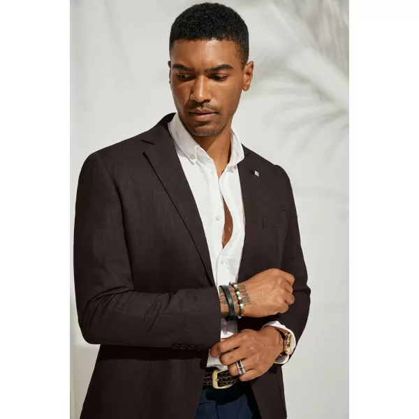 PJ PAUL JONES Mens Blazer Casual Cotton-Linen Sport Coat Lightweight 2 Button Unlined Suit Jackets