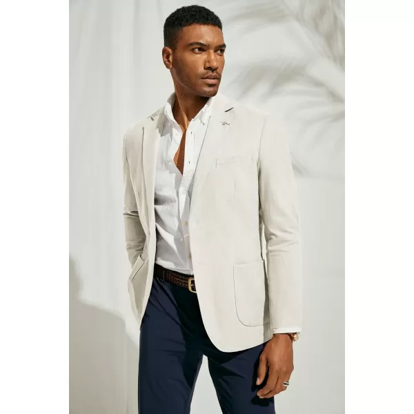 PJ PAUL JONES Mens Blazer Casual Cotton-Linen Sport Coat Lightweight 2 Button Unlined Suit Jackets