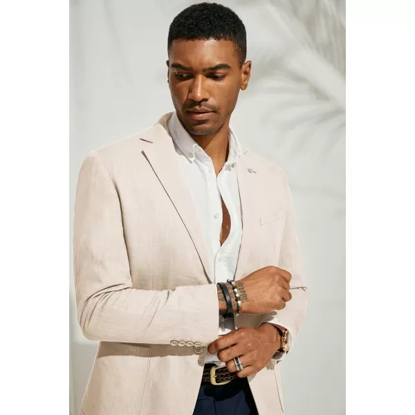 PJ PAUL JONES Mens Blazer Casual Cotton-Linen Sport Coat Lightweight 2 Button Unlined Suit Jackets