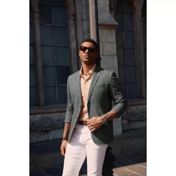 PJ PAUL JONES Mens Blazer Casual Cotton-Linen Sport Coat Lightweight 2 Button Unlined Suit Jackets