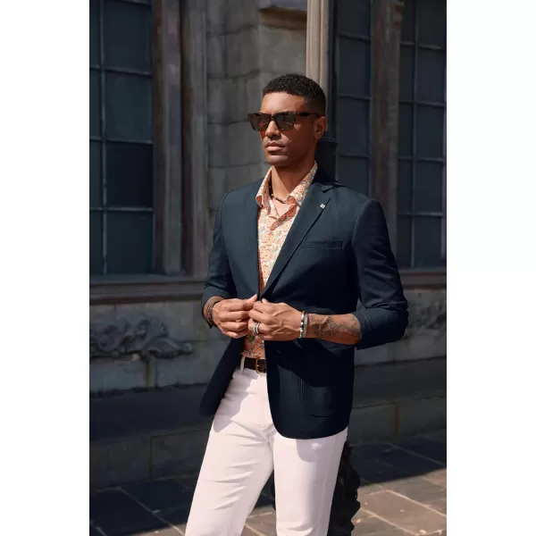 PJ PAUL JONES Mens Blazer Casual Cotton-Linen Sport Coat Lightweight 2 Button Unlined Suit Jackets