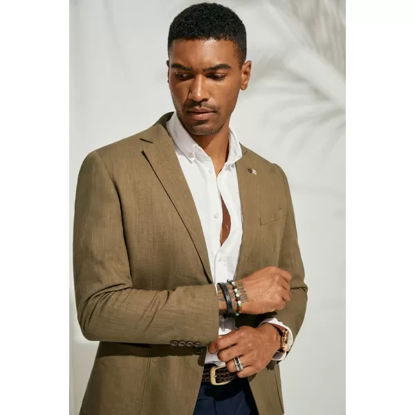 PJ PAUL JONES Mens Blazer Casual Cotton-Linen Sport Coat Lightweight 2 Button Unlined Suit Jackets