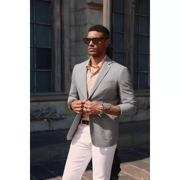 PJ PAUL JONES Mens Blazer Casual Cotton-Linen Sport Coat Lightweight 2 Button Unlined Suit Jackets