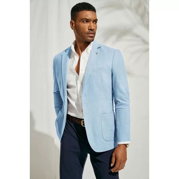 PJ PAUL JONES Mens Blazer Casual Cotton-Linen Sport Coat Lightweight 2 Button Unlined Suit Jackets