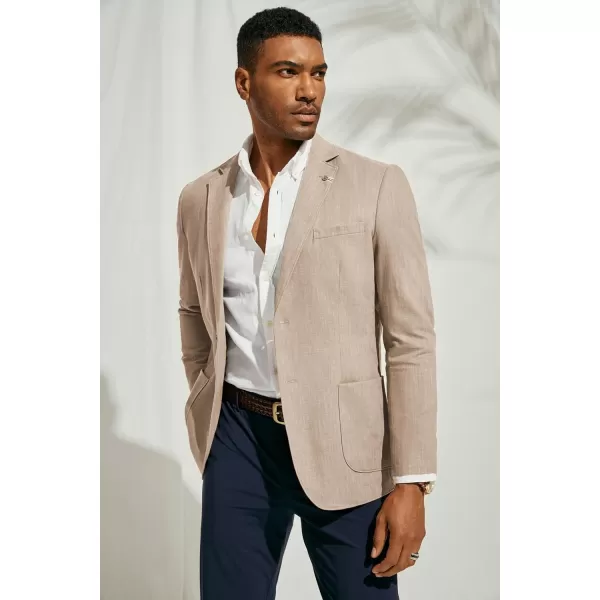 PJ PAUL JONES Mens Blazer Casual Cotton-Linen Sport Coat Lightweight 2 Button Unlined Suit Jackets
