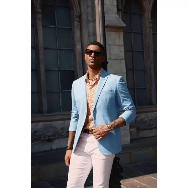 PJ PAUL JONES Mens Blazer Casual Cotton-Linen Sport Coat Lightweight 2 Button Unlined Suit Jackets