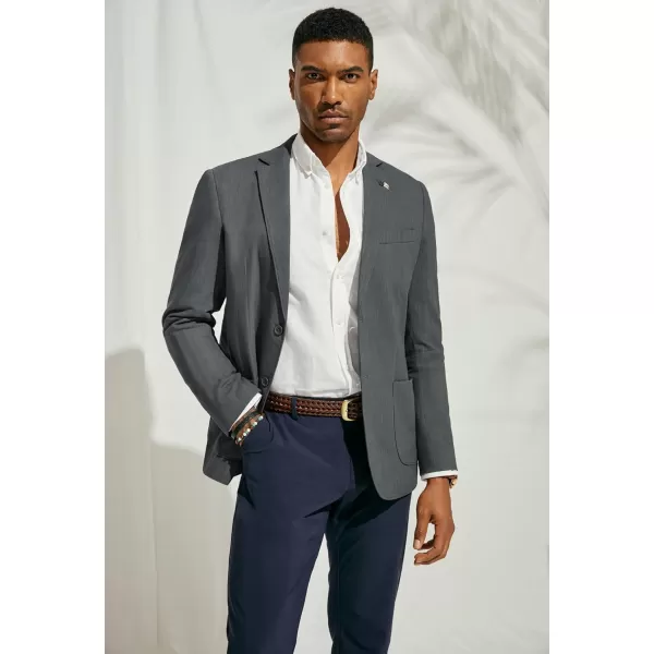 PJ PAUL JONES Mens Blazer Casual Cotton-Linen Sport Coat Lightweight 2 Button Unlined Suit Jackets