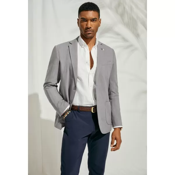 PJ PAUL JONES Mens Blazer Casual Cotton-Linen Sport Coat Lightweight 2 Button Unlined Suit Jackets