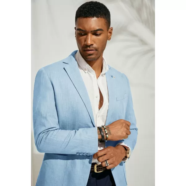 PJ PAUL JONES Mens Blazer Casual Cotton-Linen Sport Coat Lightweight 2 Button Unlined Suit Jackets