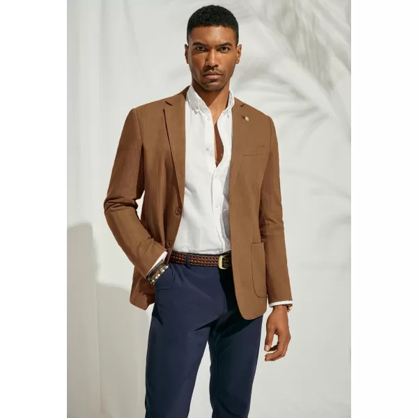 PJ PAUL JONES Mens Blazer Casual Cotton-Linen Sport Coat Lightweight 2 Button Unlined Suit Jackets