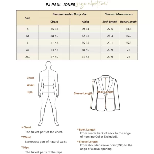 PJ PAUL JONES Mens Blazer Casual Cotton-Linen Sport Coat Lightweight 2 Button Unlined Suit Jackets