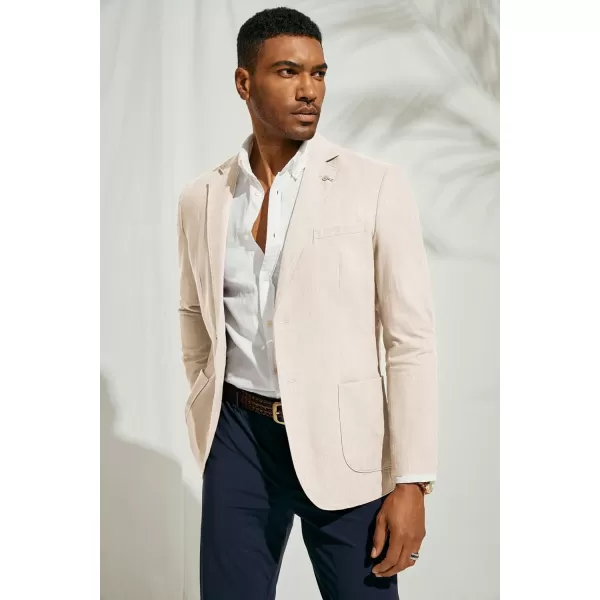 PJ PAUL JONES Mens Blazer Casual Cotton-Linen Sport Coat Lightweight 2 Button Unlined Suit Jackets