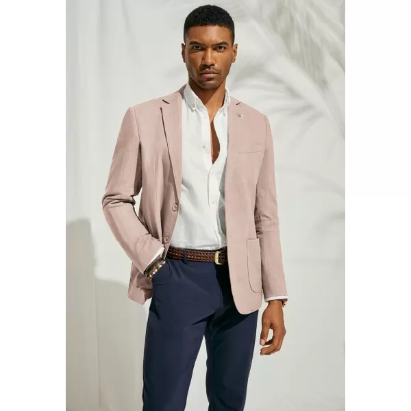 PJ PAUL JONES Mens Blazer Casual Cotton-Linen Sport Coat Lightweight 2 Button Unlined Suit Jackets