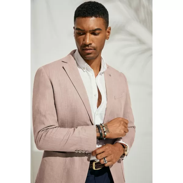PJ PAUL JONES Mens Blazer Casual Cotton-Linen Sport Coat Lightweight 2 Button Unlined Suit Jackets