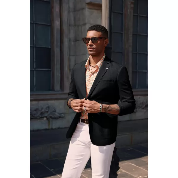 PJ PAUL JONES Mens Blazer Casual Cotton-Linen Sport Coat Lightweight 2 Button Unlined Suit Jackets