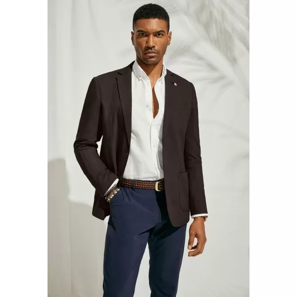 PJ PAUL JONES Mens Blazer Casual Cotton-Linen Sport Coat Lightweight 2 Button Unlined Suit Jackets