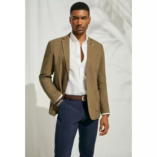 PJ PAUL JONES Mens Blazer Casual Cotton-Linen Sport Coat Lightweight 2 Button Unlined Suit Jackets