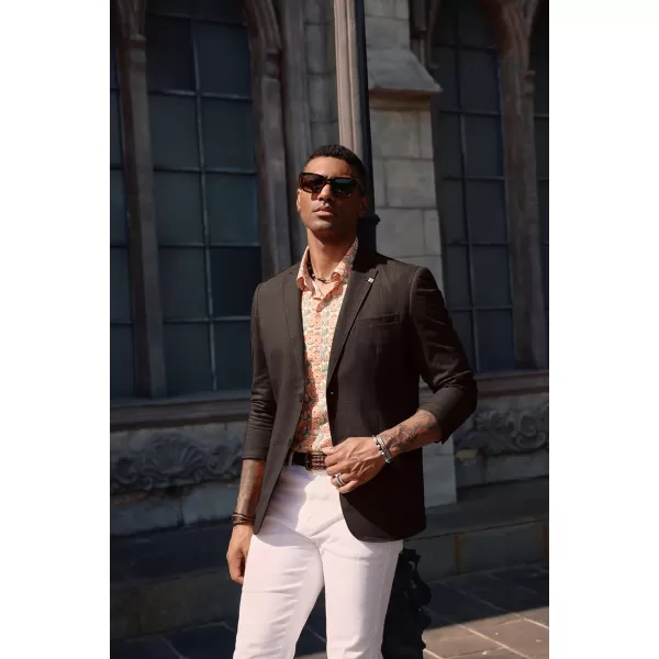 PJ PAUL JONES Mens Blazer Casual Cotton-Linen Sport Coat Lightweight 2 Button Unlined Suit Jackets