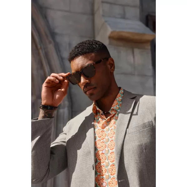 PJ PAUL JONES Mens Blazer Casual Two Button Cotton-Linen Sport Coat Lightweight Plaid Suit Jackets