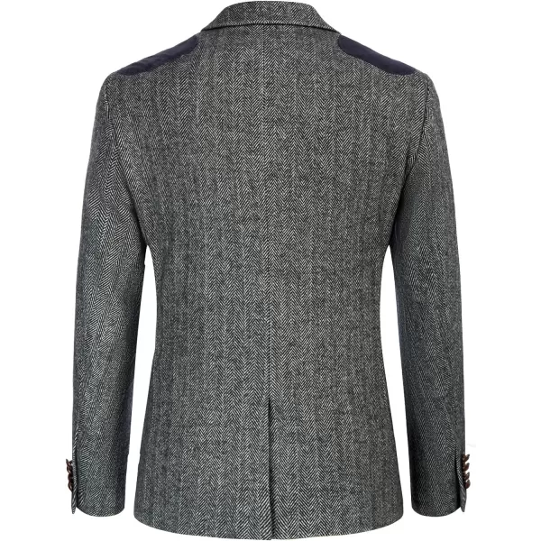 PJ PAUL JONES Men's Blazer Herringbone Tweed Sport Coats Two Button Wool Blend Formal Jacket