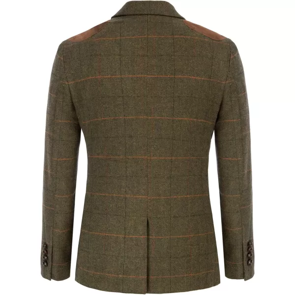 PJ PAUL JONES Men's Blazer Herringbone Tweed Sport Coats Two Button Wool Blend Formal Jacket)