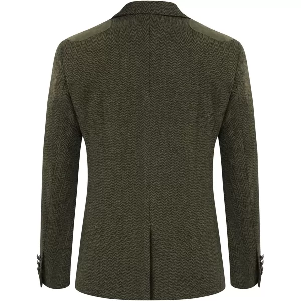 PJ PAUL JONES Men's Blazer Herringbone Tweed Sport Coats Two Button Wool Blend Formal Jacket
