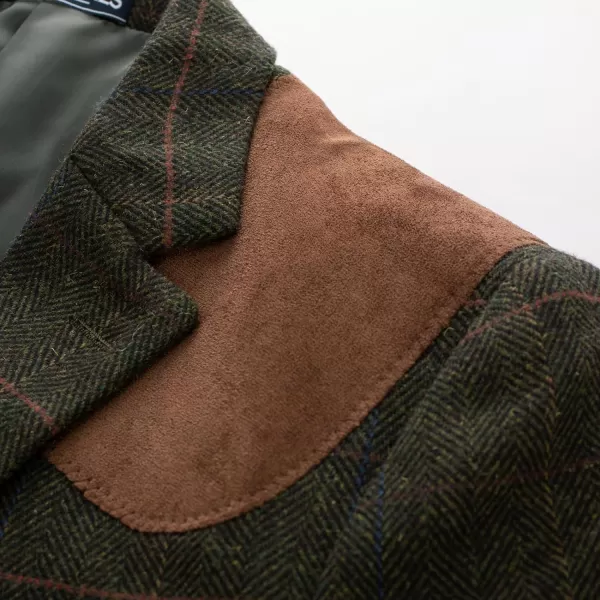 PJ PAUL JONES Men's Blazer Herringbone Tweed Sport Coats Two Button Wool Blend Formal Jacket