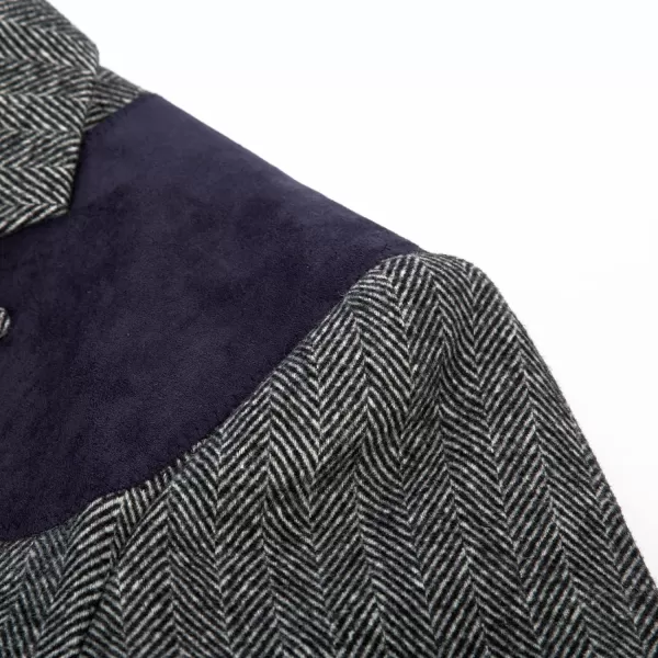 PJ PAUL JONES Men's Blazer Herringbone Tweed Sport Coats Two Button Wool Blend Formal Jacket