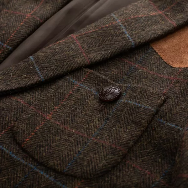 PJ PAUL JONES Men's Blazer Herringbone Tweed Sport Coats Two Button Wool Blend Formal Jacket