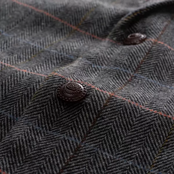 PJ PAUL JONES Men's Blazer Herringbone Tweed Sport Coats Two Button Wool Blend Formal Jacket